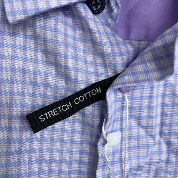 NEW Duchamp London Men's Size 17 XL Slim Fit Checkered Shirt Stretch Cotton - Picture 6 of 8